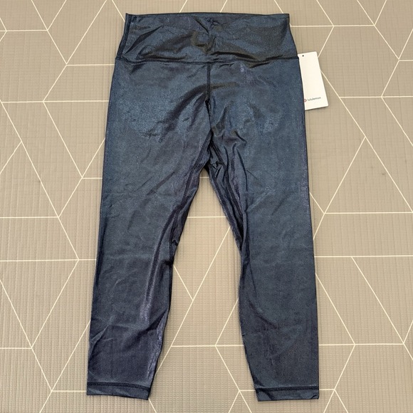 NEW‎ Lululemon Align High-Rise Ribbed Pant 25" *Shine Size 12 Foil Black  Night - Picture 8 of 11